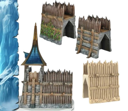 Medieval Town Wall- The Frost. 28mm Wargame/RPG/DnD Terrain